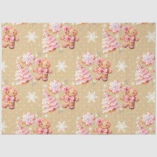 Papier Mousseline Oh quel plaisir homme en pain d'épice rose Noël