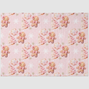 Papier Mousseline Oh quel plaisir homme en pain d'épice rose Noël