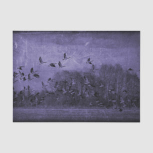 Papier Mousseline Oies Decoupage Vintage Antique Texture Violet