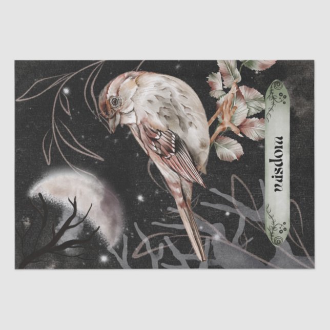 Papier Mousseline Oiseau Aquarelle Automne mystérieuse Automne Oracl (Recto)