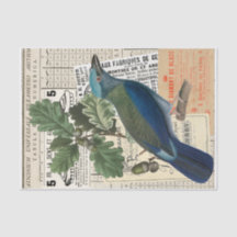 Oiseau bleu | Oak Ephemera Decoupage Vintage Colla