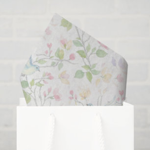 Papier Mousseline Oiseau délicat de printemps personnalisé - Emballa