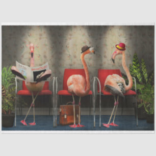 Papier Mousseline Oiseau - Flamant rose - Salle d'eau