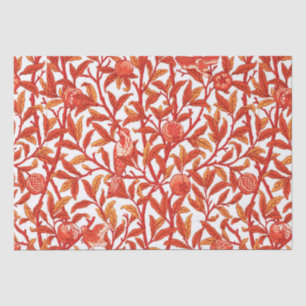 Papier Mousseline Oiseau & grenade Art Nouveau, Mandarin Orange