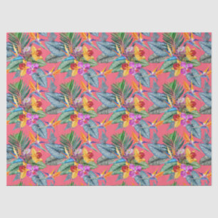 Papier Mousseline Oiseau Tropical Du Paradis Et Jardin De Printemps