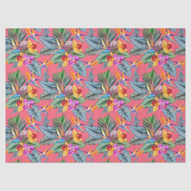 Papier Mousseline Oiseau Tropical Du Paradis Et Jardin De Printemps  (Recto)