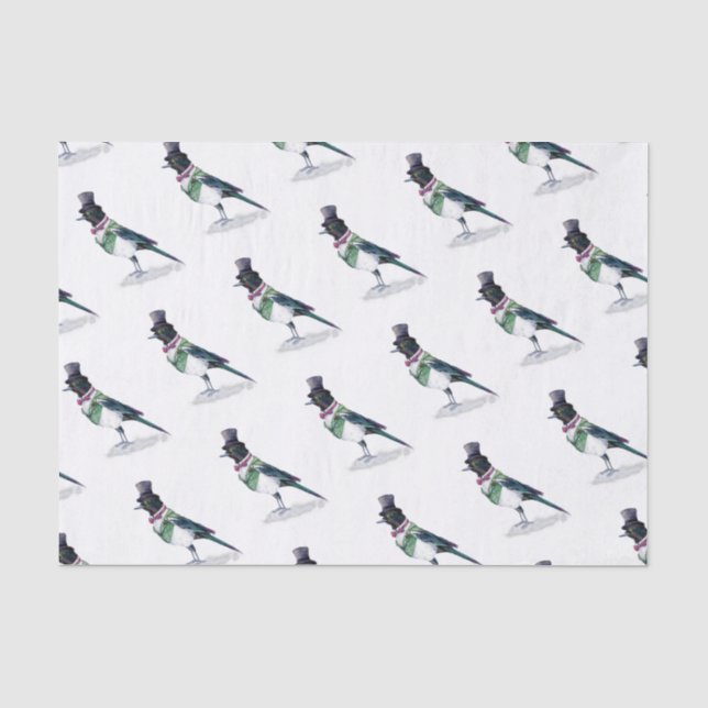 Papier Mousseline Oiseau victorien de pie (Recto)