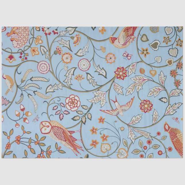 Papier Mousseline Oiseaux et fleurs, William Morris (Recto)