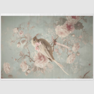 Papier Mousseline Oiseaux & Fleurs, Pastels Douces, Art Romantique
