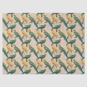 Papier Mousseline Oiseaux jaunes et verts sur la page de découpage T