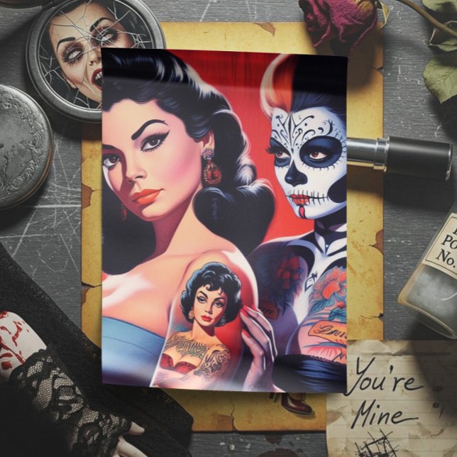 Papier Mousseline Old School Tattooed Pin-ups (Créateur téléchargé)
