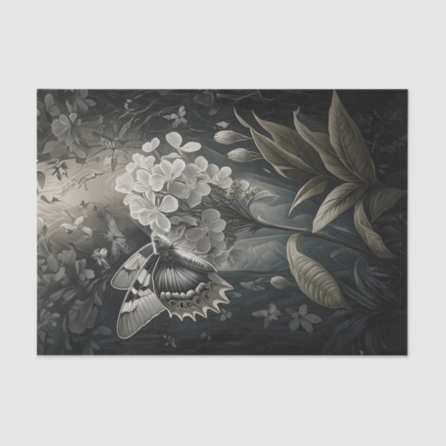 Papier Mousseline Oleander Dreams, Moth in Twilight (Recto)