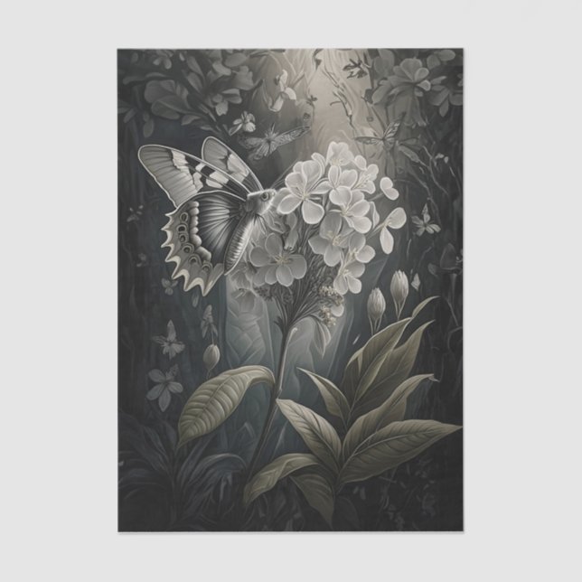 Papier Mousseline Oleander Dreams, Moth in Twilight (Recto)