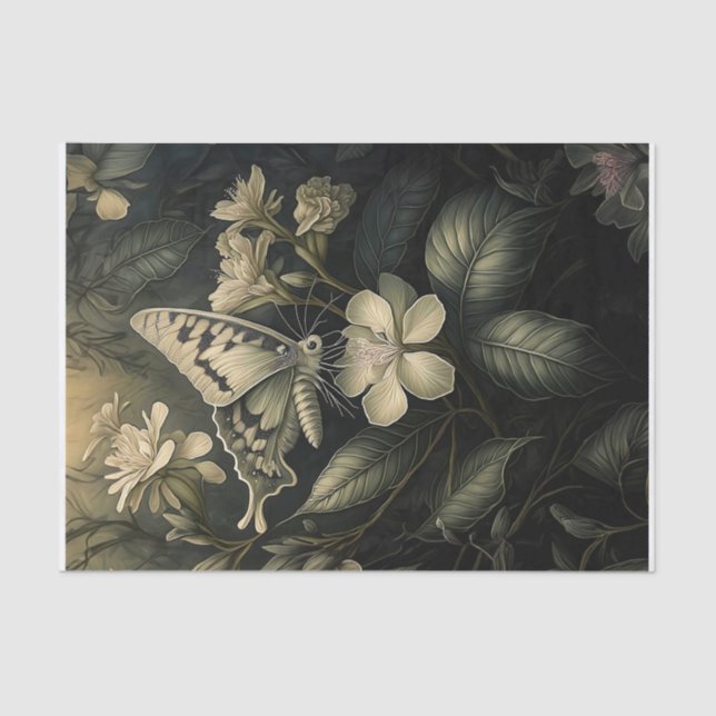 Papier Mousseline Oleander Dreams, Moth in Twilight (Recto)