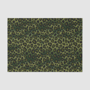 Papier Mousseline Olive Green et Black Leopard Poster de animal