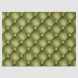 Papier Mousseline Olive Green et Gold Tufted