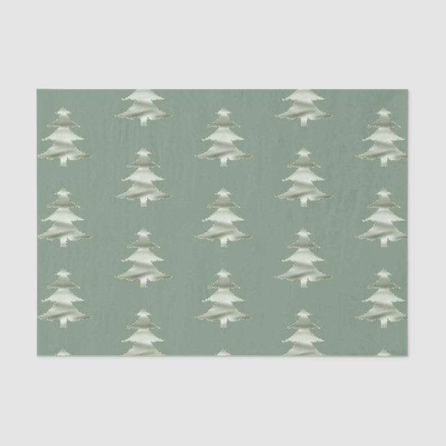 Papier Mousseline Olive Pistachio Menthe Green Christmas Tree (Recto)