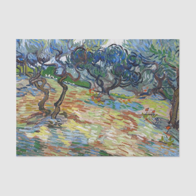 Papier Mousseline Olive Trees by Vincent van Gogh (Recto)