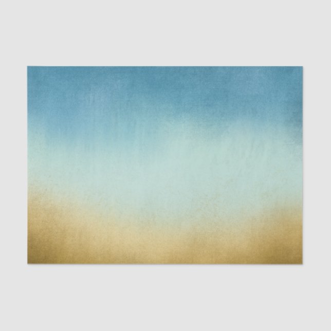 Papier Mousseline Ombre bleu et or élégant (Recto)