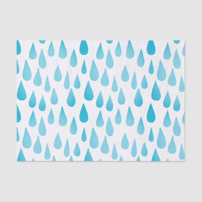 Papier Mousseline Ombre Blue Falling Raindrops (Recto)