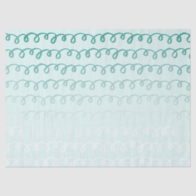 Papier Mousseline Ombre de gigognes de menthe verte (Recto)