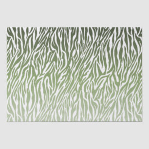 Papier Mousseline Ombre d'impression Wild Green Zebra