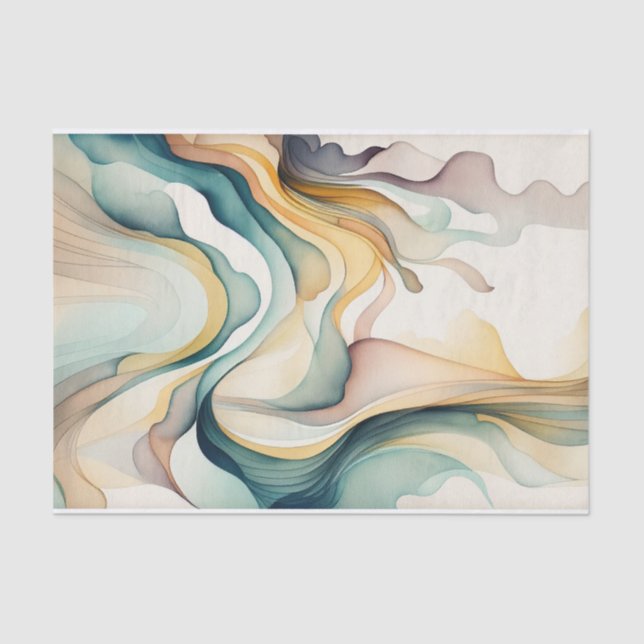 Papier Mousseline ondes d'aquarelle Abstraites. Mouvement de flux mo (Recto)