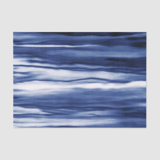 Papier Mousseline Ondes Indigo (Recto)