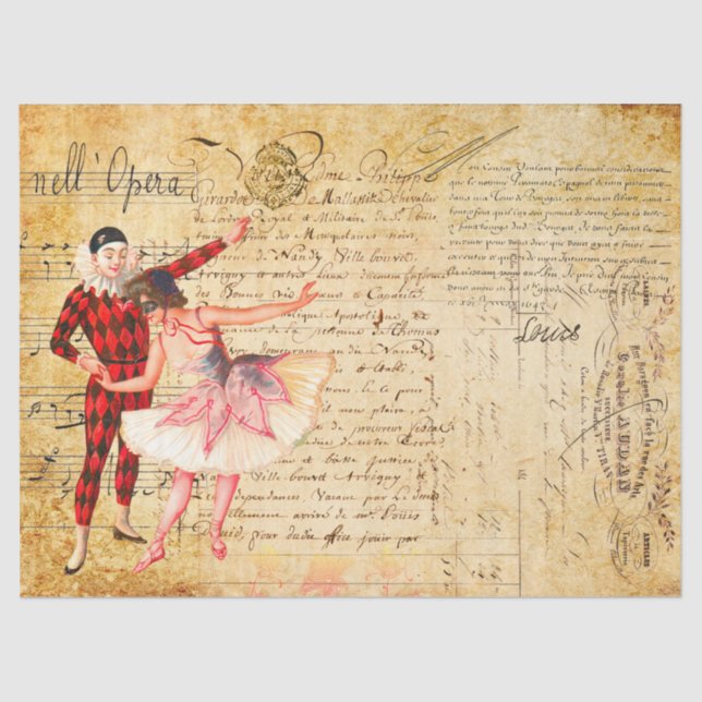 Papier Mousseline Opera with French Handwriting  (Recto)