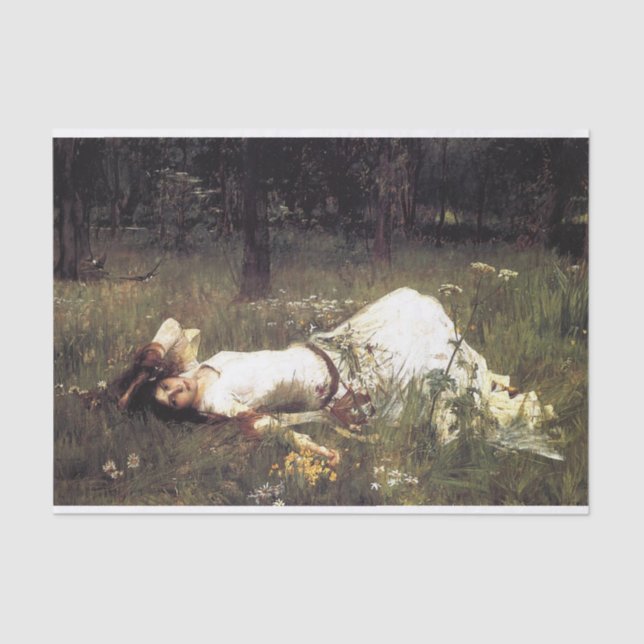 Papier Mousseline Ophelia, par John William Waterhouse Decoupage (Recto)