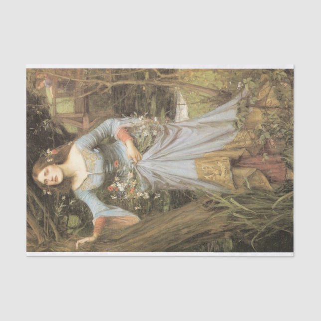 Papier Mousseline Ophélie par John William Waterhouse - 1910 (Recto)