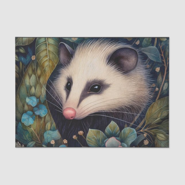 Papier Mousseline Opossum dans les Brambles (Recto)