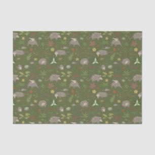 Papier Mousseline Opossum dans un champ de Berry en vert
