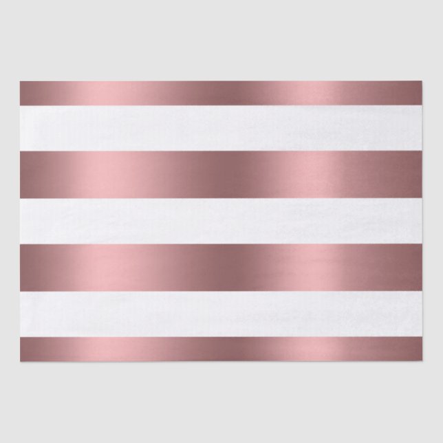 Papier Mousseline Or blanc et Rose rayé (Recto)