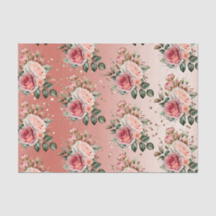 Papier Mousseline Or Confetti rose Roses Floral