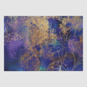 Papier Mousseline Or floraux vintage grunge harlequin damas