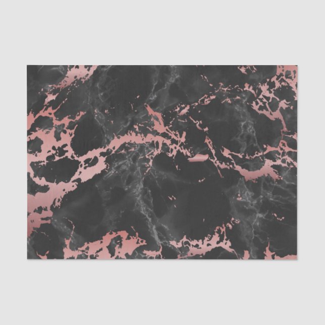 Papier Mousseline Or rose et marbre noir (Recto)