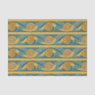 Papier Mousseline Or turquoise jaune bleu d'escargot d'impression de