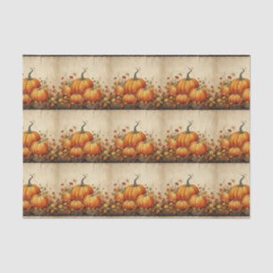 Papier Mousseline Orange Citrouille Russe Automne Thanksgiving Motif