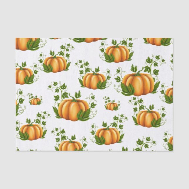 Papier Mousseline Orange Citrouille Rustique Pays fête d'anniversair (Recto)