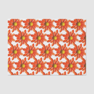 Papier Mousseline Orange Daisy Flower - Mariage de douche d'été du p