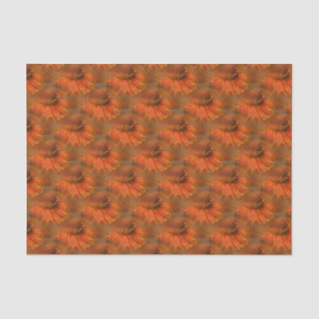 Papier Mousseline Orange Daisy Flower Nature Motif (Recto)