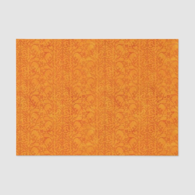 Papier Mousseline Orange de damassé d'automne (Recto)