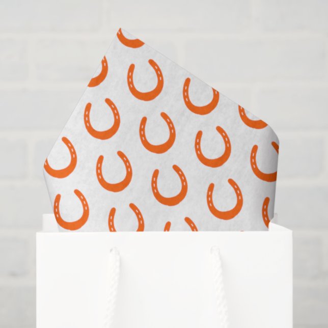 Papier Mousseline Orange Horseshoe Silhouette Chevaux modernes Grang (Sac cadeau)
