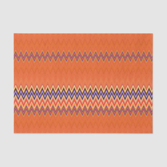 Papier Mousseline Orange Zigzag (Recto)