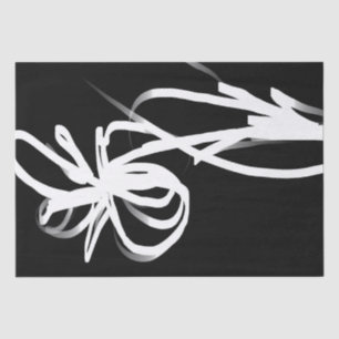 Papier Mousseline Orchidée Noir : Abstrait noir et blanc