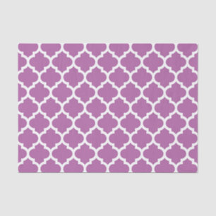 Papier Mousseline Orchidée violet blanc Marocain Quatrefoil Motif #5