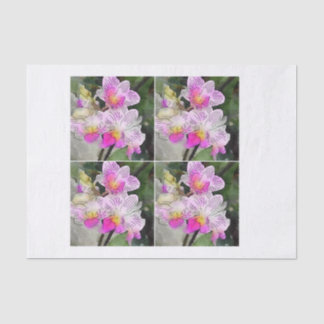Papier Mousseline Orchidées blanches roses pour l'enveloppement mixt
