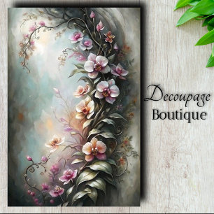 Papier Mousseline Orchidées Fantaisistes Découpe