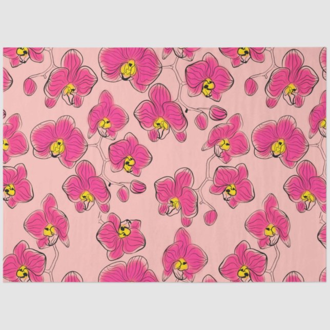Papier Mousseline Orchidées phalaenopsis fleurs p (Recto)